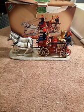 LEMAX Christmas Village Collection Village Volunteers Firemen Horse Wagon 2000 picture