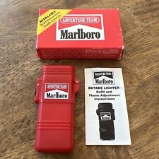 Vintage 1992 Marlboro Adventure Team Red Butane Lighter - NEW IN BOX /TINY CRACK picture