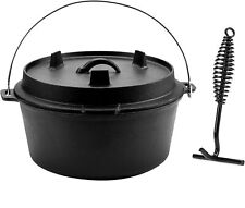 9 Quart Pre-Seasoned Cast Iron Dutch Oven with Lid and Lid Lifter Tool Outdoor picture