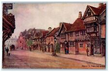 c1910 Henley Street Stratford-On-Avon England Salmon Series Unposted Postcard picture