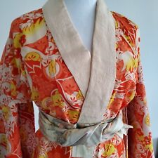 Tachibana Silk Nagajuban Antique Japanese Kimono Robe Custome picture