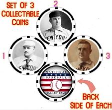 Amos Rusie - BASEBALL HALL OF FAMER - (3) THREE COMMEMORATIVE POKER CHIPS picture