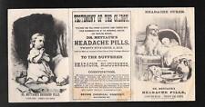 1880's Dr. Mettaur's Headache PIlls Tri-Fold Advertisement with Testimonials picture