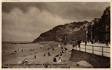 Queen's Hotel Beach Victoria Terrace Aberystwyth Wales RPPC Photo Postcard 1910s picture