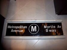 PRIMITIVE 54X11 NY NYC SUBWAY ROLL SIGN DECOR M BROADWAY MYRTLE AVE METROPOLITAN picture