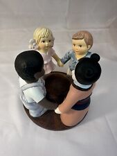 Vtg NOS Penco 1999 Children Of The World Ceramic Painted Votive Candle Holder picture