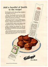 1927 Kellogg's All Bran Cereal Vintage Print Ad Add A Handful Of Health  picture