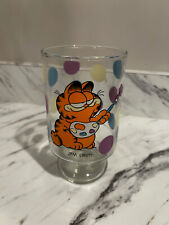 Vintage 70s Garfield Glass, Large Glass, Tumbler Glass, Painting Polka Dots 7