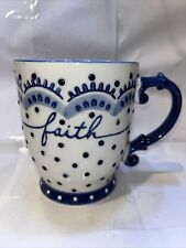 Belle Madison White With Blue Dots Faith Mug Artisans Collection picture