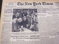 1953 OCT 18 NEW YORK TIMES - ANASTASIAS ACCUSED IN PIER UNION FIGHT - NT 4692 picture