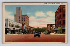 Clinton IA-Iowa, Fifth Avenue South, Advertisement, Antique, Vintage Postcard picture