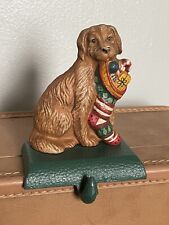 Vtg Eddie Bauer Home Cast Iron Golden Retriever Dog Toys Stocking Holder Hanger picture