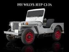 1951 Willys Jeep CJ-3A Metal Sign: 12x16