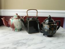 Lot of 3 vintage Asian  porcelain/ceramic teapots picture