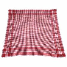 Vintage Tablecloth Checked Red White 43x43 Square Farmhouse Picnic ~ ISSUES picture