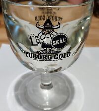 Vintage Tuborg Gold Viking Skal Beer Goblet Thumb Print Danish Skal picture