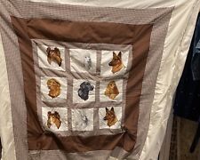 Quilt Vintage Homemade Multicolor Adult Dog Breeds Corduroy Backing 56x48 picture