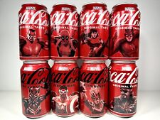 Marvel Soda Coca-Cola Coke Collectible Limited Set 8 Open Cans Deadpool Elektra picture