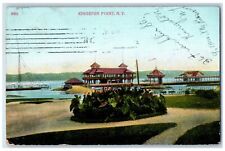 1910 Ship Dock Port Shipyard Exterior Kingston Point New York Vintage Postcard picture