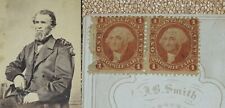 Civil War era CDV *Man Double Revenue Stamp Dated July 1866 Utica NY picture