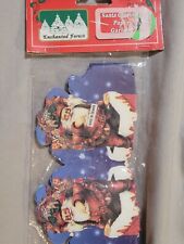 Vintage Christmas Paper Garland  Fold Out Santa 9 Feet, New In Original Package picture
