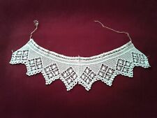 Antique Crochet Lace Collar Hand Crocheted White Cotton Handmade picture