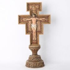 BC Catholic San Damiano Crucifix Standing Cross, Catholic Gifts Crosses, Hand... picture