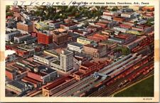 Vintage Aerial View of Business Section, Texarkana Arkansas Texas Postcard picture