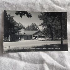 Houghton Lake Michigan Hunt Drug Store Rexall Autos c1940-1950s RPPC Postcard  picture