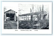c1940's Rome Richland County Covered Bridge Ohio OH Unposted Vintage Postcard picture