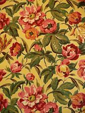 VTG Drapery Fabric Bold Colors Floral 9+ Yds. x 36