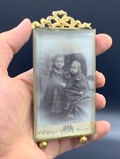 French Empire Bevelled Glass Gilded CDV Portrait Photo Picture Frame Easel Back picture