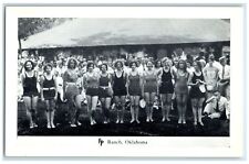 c1950's Women Swimsuit Building Frank Philips Ranch Woolaroc Oklahoma Postcard picture