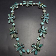 FEDERICO JIMENEZ Sterling Silver TURQUOISE BUTTERFLY NECKLACE Gorgeous Clusters picture