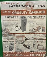 Vintage Crosley Carrior Radio Poster 19” X 24” picture