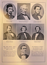 1912 Vintage Illustration Jefferson Davis Cabinet Members Seddon Benjamin Davis picture
