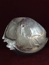 Vtg Arthur Court Large Koi Fish Footed Shell Bowl Red Carnelian Eye - Collectors picture