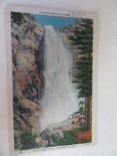 Bridal Veil Falls Yosemite Valley National Park Linen 1937 Postcard (Posted) picture