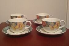 Vtg. Royal Doulton Georgia Peach 8pc Teacup & Saucer Set Made In England picture