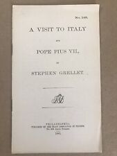 ORIGINAL: A Visit to Pope Pius VII, Society of Friends, 1885 Pamphlet (Quakers) picture