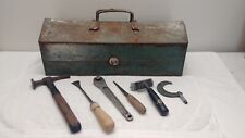 Vintage Waterloo Metal Tool Storage Box Green JL-10 With Contents Barn Find picture