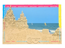 Greetings From Myrtle Beach South Carolina Sandcastles Postcard 1999 Unposted picture