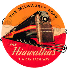 Vintage Railroad Milwaukee Road The Hiawathas 3 Inch Vinyl Sticker BNSF Union picture