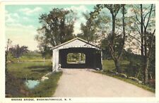 View Of Old Covered Bridge, Brooks Bridge, Washingtonville, New York Postcard picture