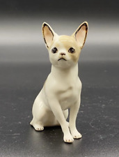 Vintage Porcelain Dog Chihuahua Statue Color White Chihuahua Decore Stamped Rare picture