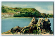 Jersey Channel Is. Postcard Jeffrey's Leap Anne Port c1960's Rapholette Tuck Art picture