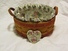 Longaberger 1995 Mother's Day Flowers Basket Liner Protector & Tie On picture