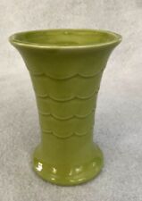 Vintage c.1940's Spring Green Vase w/scalloped bands #P-375 Bernard Lipman NY picture