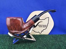 Roma Italian Smooth Finish Bent Acrylic Stem Unsmoked Briar Estate Filtered Pipe picture