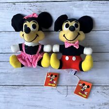 DISNEY Mickey & Minnie Vintage Non-Allergenic Hand Crafted Plush Dolls Figure picture